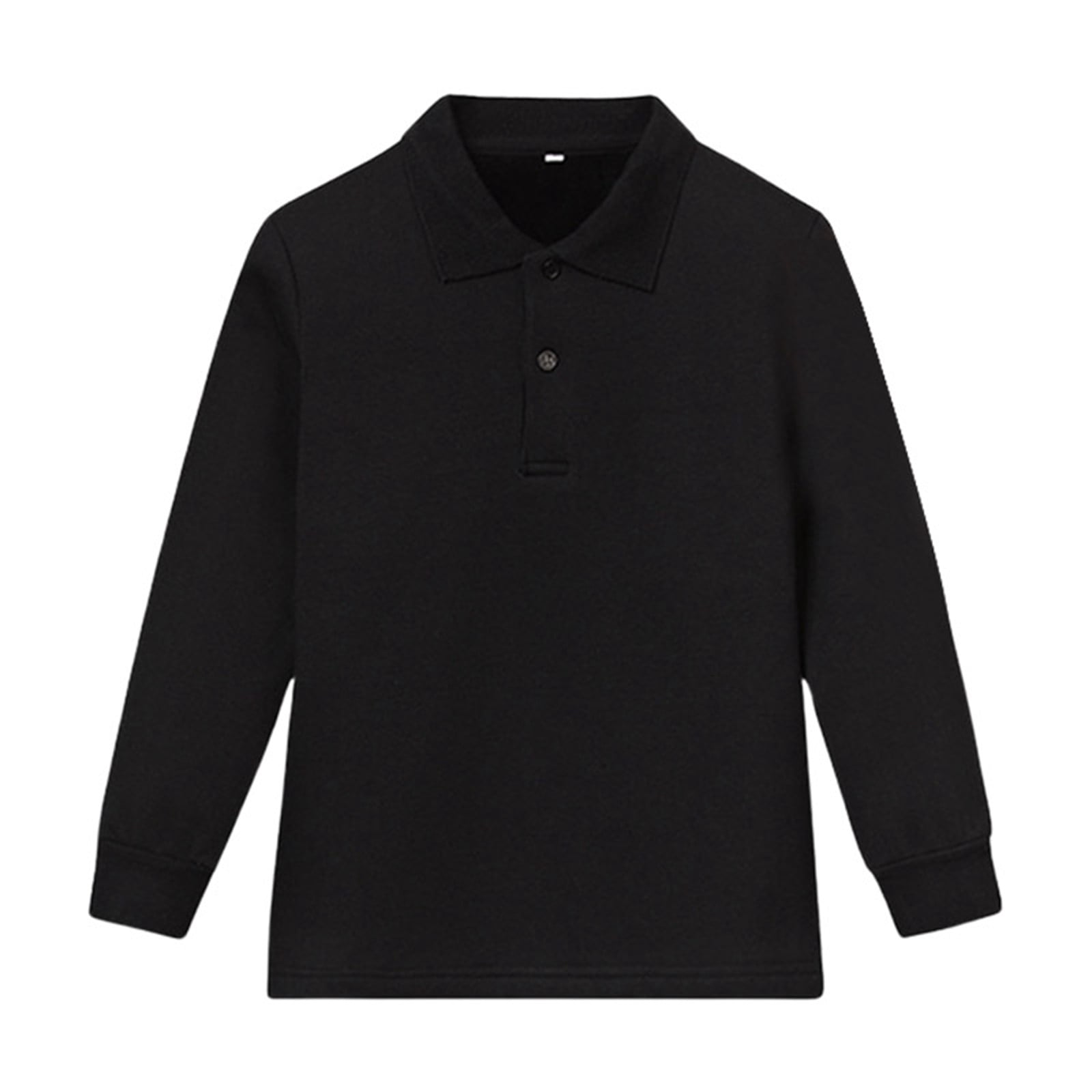Toddler Kids Boys Girls Long Sleeve Thicken Solid Color Shirt Button Closure Comfortable & Soft Fabric Pack Apparel 7 11 T Shirts Toddler Undershirt Boys Long Sleeve Medium N 18-24 Months Black