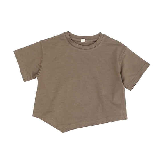 Toddler Kids Boys Girls Solid Color T-Shirt, Crew Neck Short Sleeve & Loose Fit Top,Comfortable For Kids Casual Daily Wear,Size:3-4 Years