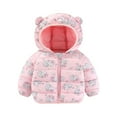thumbnail image 1 of Toddler Kids Boys Girls Unicorn Print Hooded Puffer Coat Animal Ear Zip Up Winter Jacket 3-4 Years, 1 of 3