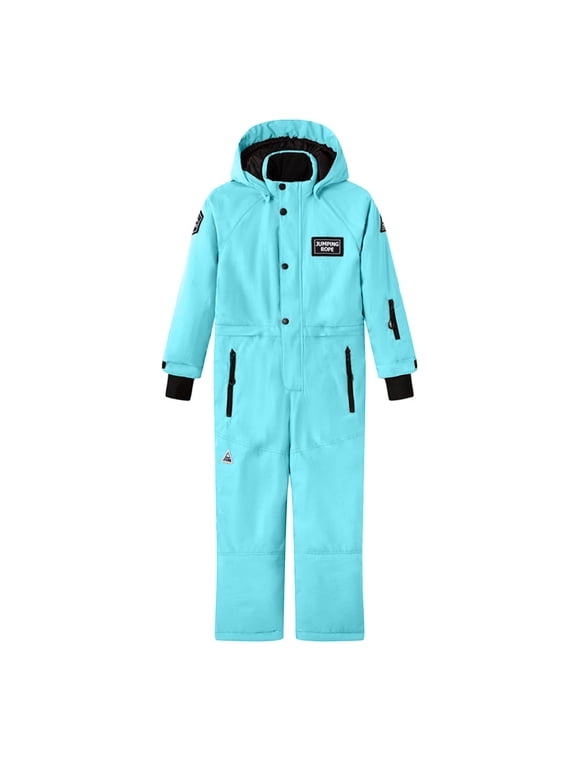 Toddler Kids Boys Girls Unisex One Piece Ski Suit Hooded Winter Snowsuit with Waterproof Shell Warm Performance Outerwear 4-5 Years
