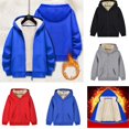 thumbnail image 1 of Toddler Kids Boys Girls Winter Fleece Padded Jacket Hooded Zip Jacket Coat, 1 of 10