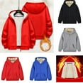 thumbnail image 1 of Toddler Kids Boys Girls Winter Fleece Padded Jacket Hooded Zip Jacket Coat, 1 of 10