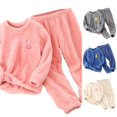 thumbnail image 1 of Toddler Kids Boys Girls Winter Long Sleeve Cartoon Prints Tops Pants 2PCS Outfits Clothes Set, 1 of 4