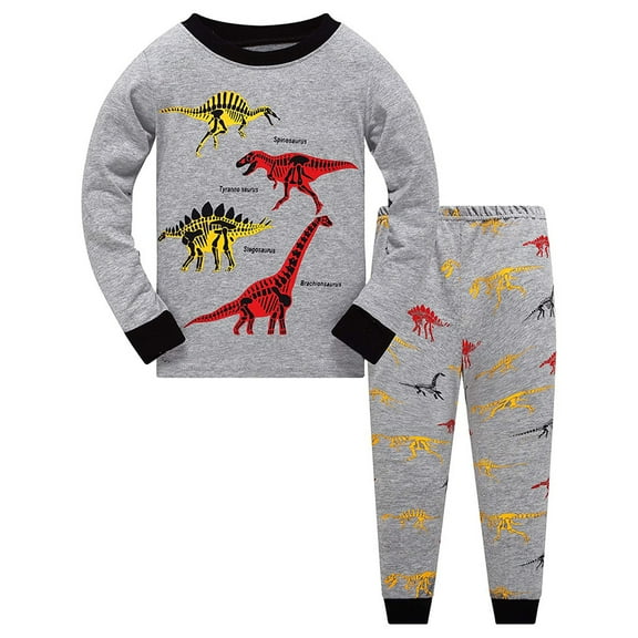 Toddler Kids Boys Pajamas Cotton Dinosaur Sleepwear T shirt Tops Pants Set T3 Boys Winter Clothes