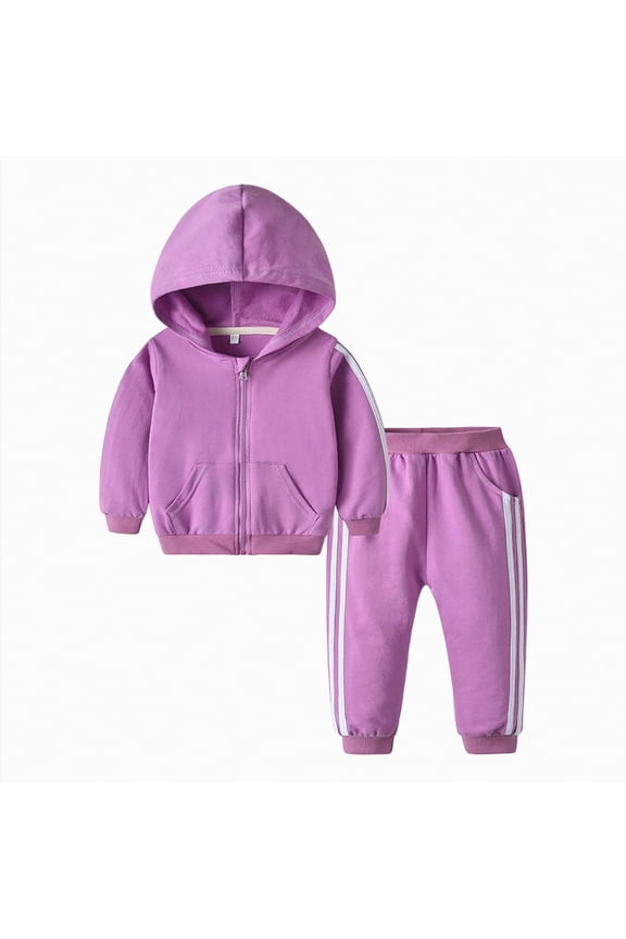 Toddler Kids Boys Spring Fall Zip Up Long Sleeve Pocket 6M 9M 12M 2T 3T 4T Hood Shirt + Trousers Outfits 2-Pieces Set