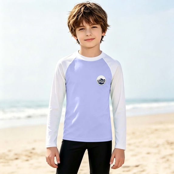 Toddler Kids Boys T Shirts Long Sleeve Lightweight Rash Guard Shirt Tie Dye Print Sun Swimsuit Top Casual Casual Blouse 4-5 Years