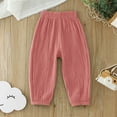 thumbnail image 1 of Toddler Kids' Breathable Cotton Gauze Harem Pants, Unisex Loose Solid Color Anti-Mosquito Trousers, Elastic Waist Casual Pants for Spring Summer, 5 Colors Sizes 12-18M to 6-7Y, 1 of 5