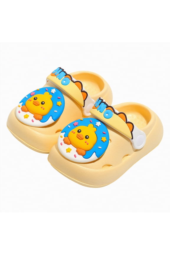 Toddler Kids Bunny Pillow Sandals Cute Cartoon Slides Slippers Summer Quick Dry Non-Slip Beach Water Shoes Soft Comfy Bathroom Shower Slippers for Toddler Boys Girls Gibobby,4.5,Yellow