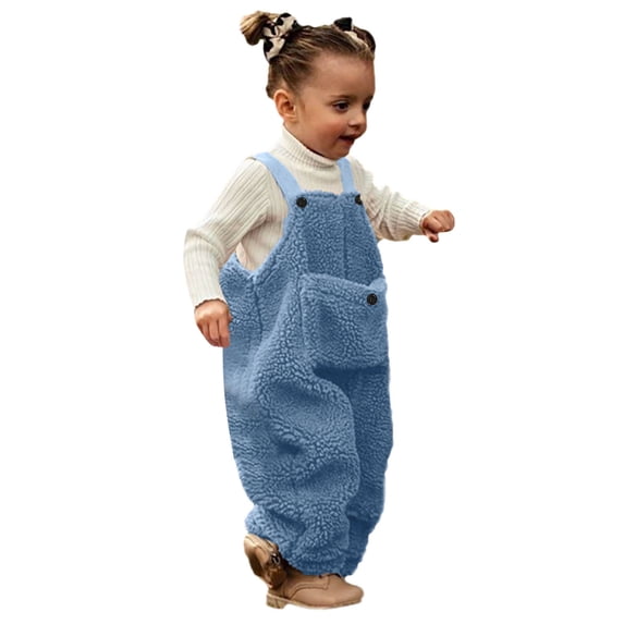 Toddler Kids Casual Jumpsuit Suspender Overalls Girls Kids Toddler Romper Baby Warm Pants Trousers Boy Girls Romper Jumpsuit