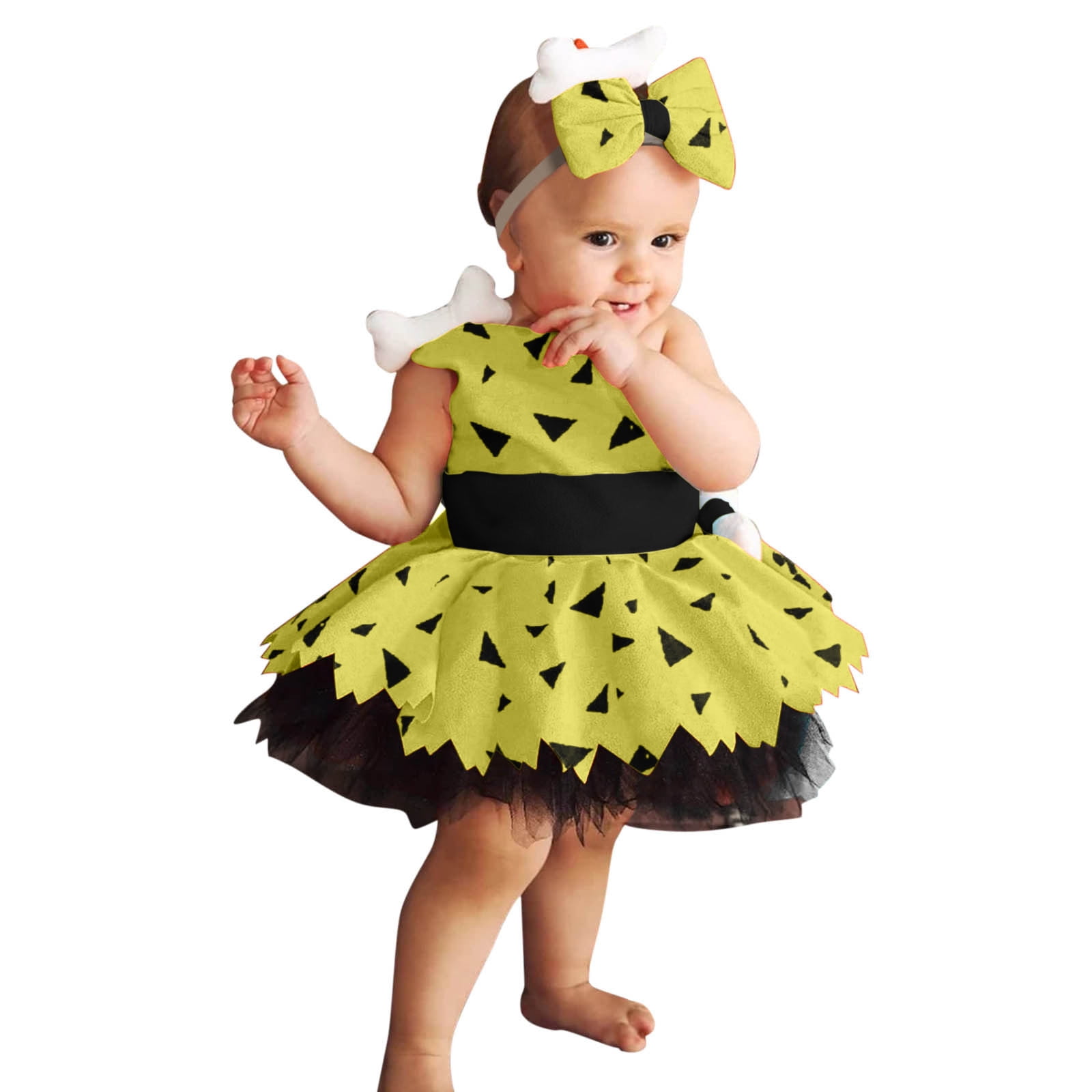 Spooktacular Creations Baby Caveman Costume For Girls, Toddler Halloween Cavegirl Jumpsuit For Girls, Baby Halloween Costume Cosplay Parties(18-24 Months)