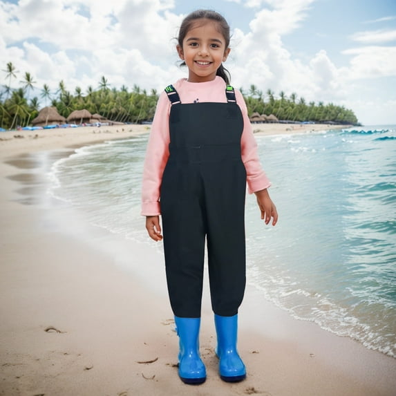 Toddler Kids Chest Waders Youth Fishing Waders for Toddler Children Water Proof & Fishing Waders with Boots Kids Waders 6T