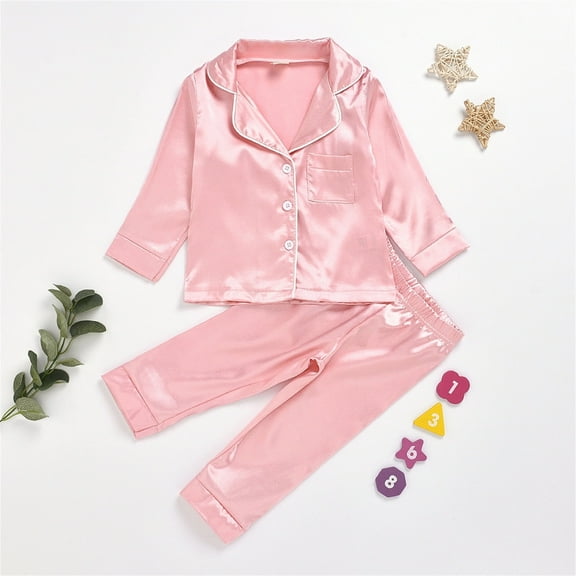 Toddler Kids Child Baby Girls Long Sleeve Solid Patchwork Tops Blouse Pj’s Pants Trousers Sleepwear Pajamas Outfits Set 2PCS Clothes Size 5-6 Years