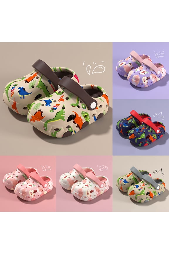 Toddler Kids Clogs Boys Girls Cartoon Slides Slip on Sandals Adjustable Strap Hollow out Summer Outdoor Beach Pool Water Shoes Shower Slippers Purple 11.5 Little Kid