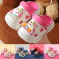 thumbnail image 1 of Toddler Kids Clogs Boys Girls Cartoon Slides Slip on Sandals Adjustable Strap Hollow out Summer Outdoor Beach Pool Water Shoes Shower Slippers White 7 Toddler, 1 of 5
