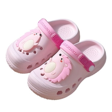 Toddler Kids Clogs Garden Shoes For Boys Girls Cartoon Hedgehog Cute Water Shoes Slip On Sandals Pink US SIZE:7