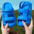 thumbnail image 1 of Toddler Kids Closed Toe Slide Sandals, Antiskid EVA Summer Slippers for Boys Girls Indoor Outdoor Beach Shoes Blue 12-13 Years, 1 of 9