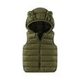 thumbnail image 1 of Toddler Kids Cotton Puffy Vests Boys Girls Quilted Vests Sleeveless Padded Jacket Coat with Cute Hood Green 12M, 1 of 3