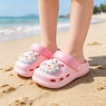 thumbnail image 1 of Toddler Kids Cute Cartoon Animal Clogs with Adjustable Heel Strap Closed Toe Slide Sandals, Summer Lightweight Slippers for Boys Girls Indoor Outdoor Pink 3.5-4 Years, 1 of 6