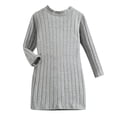 thumbnail image 1 of Toddler Kids Dresses Girl Outfits Knit Sweater Dress Solid Ribbed Long Sleeve Dress Fall Clothes New Years Eve Sundress For Child, 1 of 5