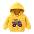 thumbnail image 1 of Toddler Kids Fall Winter Hooded Clothes Boys Girls Track Pullover Tops Long Sleeve Sweatshirt Hoodies Boys Long Sleeve Hoodies Yellow 2Y, 1 of 5
