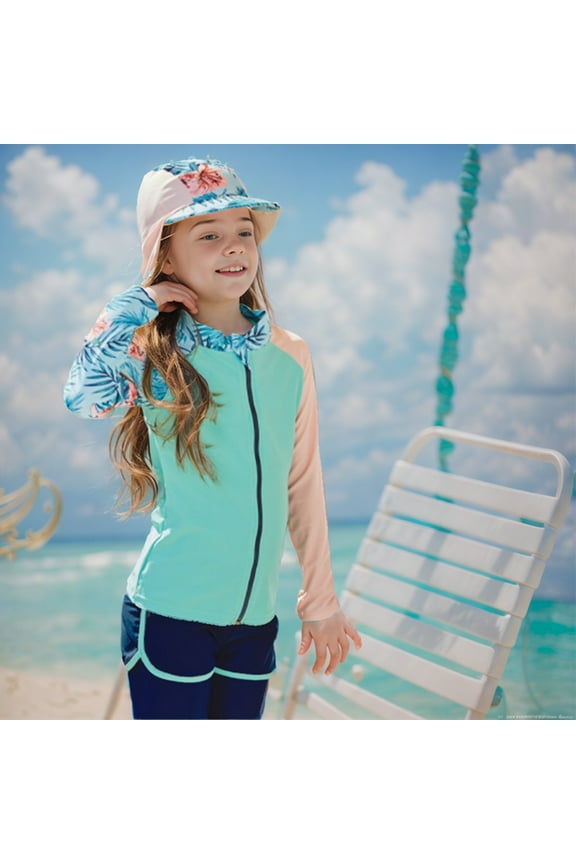 Toddler Kids Fashion Cute Flower Print Long Sleeve Sunscreen Seaside Swimming Surfing Swimsuit Set for going out Clothing