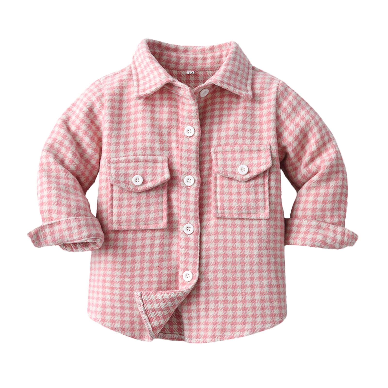 Shacket Infant Toddler Kids Flannel Shirt Jacket Plaid Long Sleeve Lapel Button Down ...