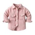 thumbnail image 1 of Toddler Kids Flannel Shirt Jacket Plaid Long Sleeve Lapel Button Down Shacket Baby Fall Christmas Coat for Boys Girls, 1 of 3