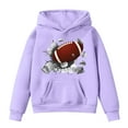 thumbnail image 1 of Toddler Kids Football Hoodie Retro Player Print Sweatshirt for Boys and Girls Soft Comfortable Pullover for Sports Fans and Daily Wear, 1 of 6