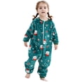 thumbnail image 1 of Toddler Kids Full Jumpsuit Crew Neck Long Sleeve, Cartoon Dinosaur Halloween Christmas Flannel Animal Onesie Sleepsuit Loungewear, 1 of 4
