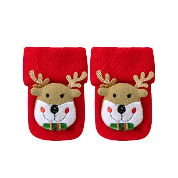 Toddler Kids Fuzzy Christmas Socks Baby Winter Slipper Socks Non Skid Socks for Girl Boy Baby Christmas Socks Fluffy Socks