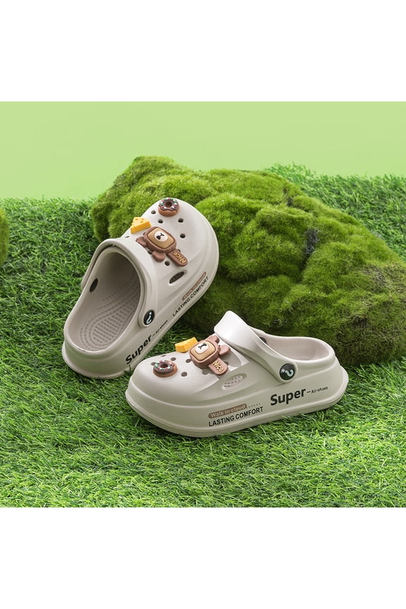 Toddler Kids Garden Clogs Cartoon Boys Girls Slip on Water Shoes Children Beach Pool Slide Sandals Shower Slipper