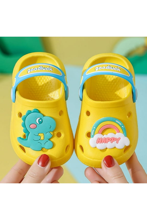 Toddler Kids Garden Clogs Cartoon Boys Girls Slip on Water Shoes Children Beach Pool Slide Sandals Shower Slipper
