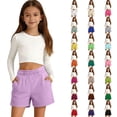 thumbnail image 1 of Toddler Kids Girl Shorts Casual Athletic Casual Shorts Loose Fit Elastic Waistband for Sports Outdoor Activities Girls Bottoms Trousers 9-10T, 1 of 4