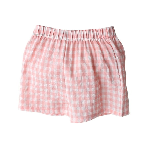 Toddler Kids Girl's Lounge Shorts Summer Elastic Waist Casual Plaid Short Shorts Pajama Shorts 1-9 Years