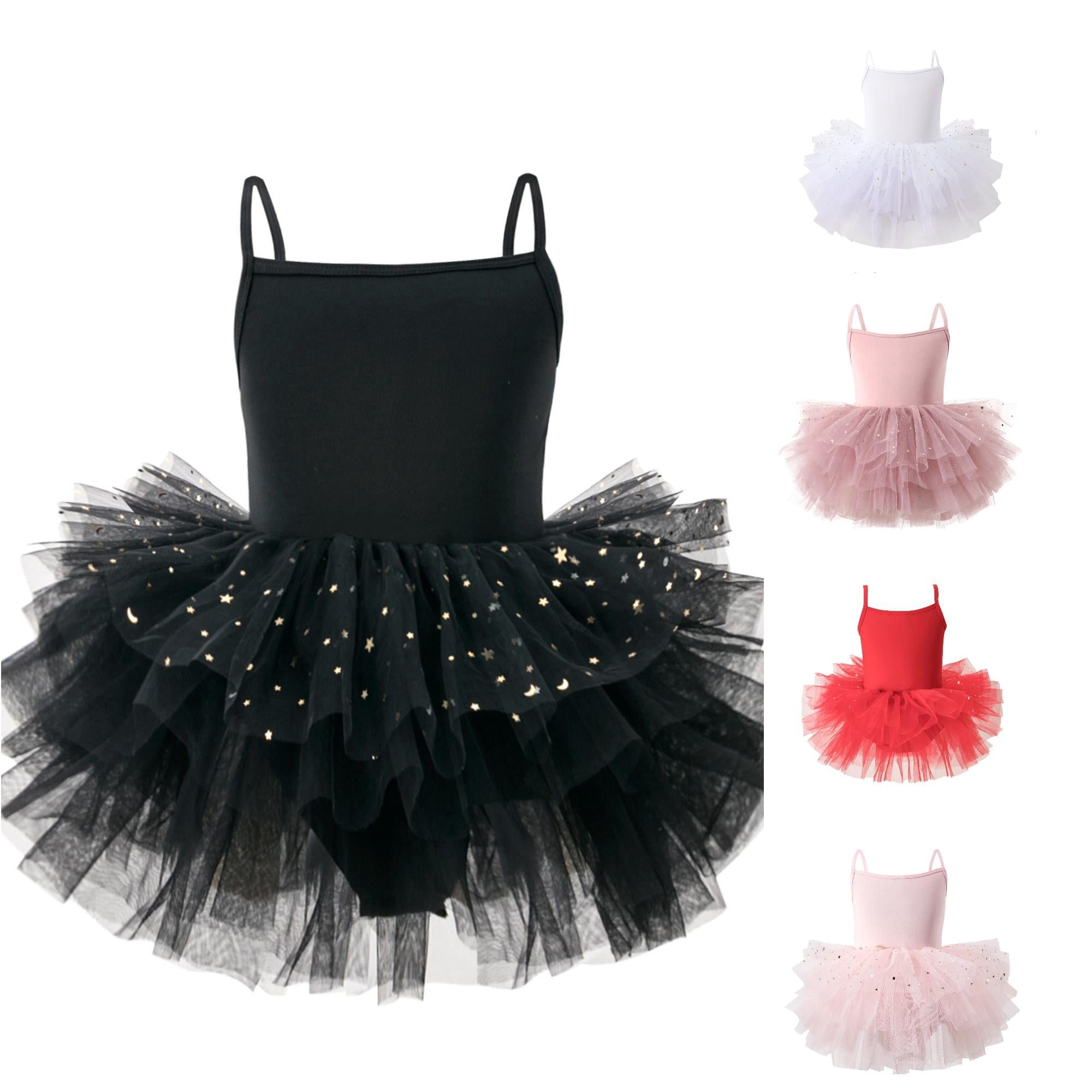 Squaer Line Toddler Kids Girls Ballet Dresses Star Print Sleeveless Square Neckline ...