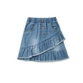 thumbnail image 1 of Toddler Kids Girls Blue Denim Mini Skirt Short Dress Jean Skirt Casual, 1 of 5