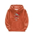 thumbnail image 1 of Toddler Kids Girls Boys Christmas Red Glass Prints Drawstring Pullover Hooded Comfortable Tops Loose Long Sleeve Blouse With Pocket Sweatshirt for 10-12 Years, 1 of 3