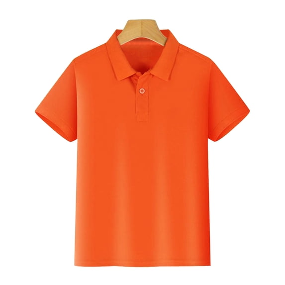 Toddler Kids Girls Boys Polo Shirts Short Sleeve Shirt Button Closure Soft Casual Blouse 9-10 Years