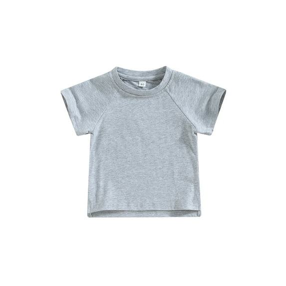 Toddler Kids Girls Boys Summer Casual Tops 6 12 18 24 Months 2T 3T 4T Solid Color Short Sleeve O Neck Loose T-shirt