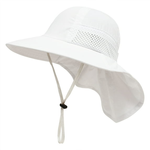 Toddler Kids Girls Boys Sun Hat Summer UPF 50+ Protection Caps Wide Brim Neck Flap Beach Play Hats Age 2-7 Years
