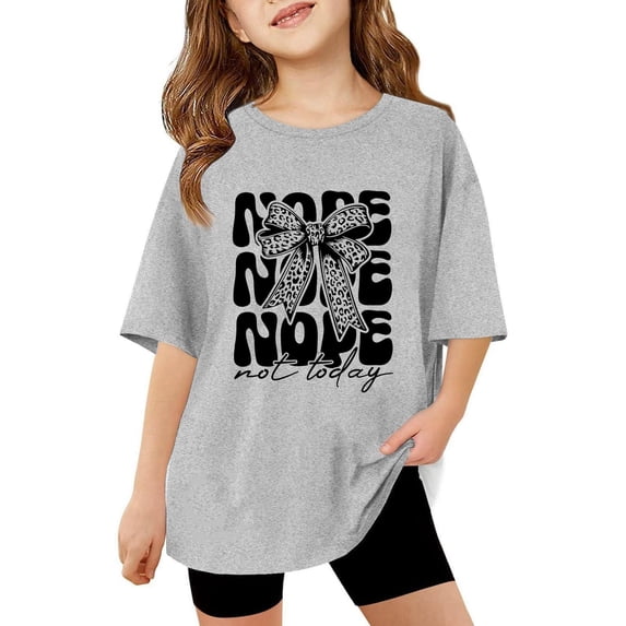 Toddler Kids Girls Boys T Shirts Short Sleeve Casual Shirts Crewneck Printed Top School Outdoor Stretch Summer Tops Tees 10-11 Years