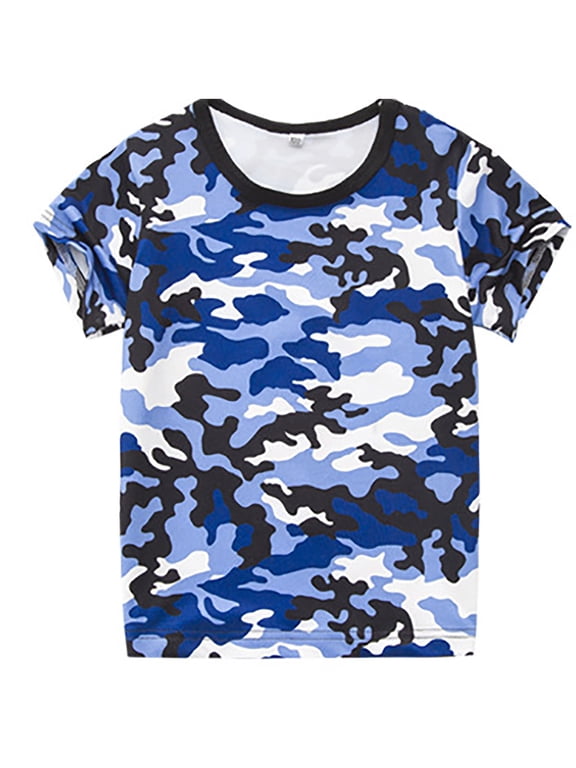Toddler Kids Girls Boys T Shirts Short Sleeve Shirts Camo Tee Shirts For Casual Loose Tops 3-4 Years