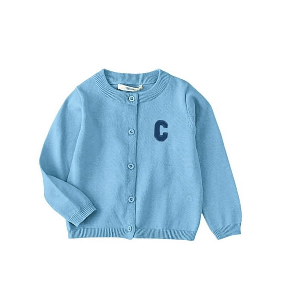 Toddler Kids Girls Cardigan Long Sleeve Kid Button Sweater Girl Crew Neck Cardigans Sweater
