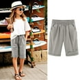 thumbnail image 1 of Toddler Kids Girls Casual Bermuda Shorts Drawstring Elastic Waistband Beach Shorts 3-13 Years, 1 of 4