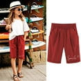thumbnail image 1 of Toddler Kids Girls Casual Bermuda Shorts Drawstring Elastic Waistband Beach Shorts 3-13 Years, 1 of 3