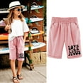 thumbnail image 1 of Toddler Kids Girls Casual Bermuda Shorts Drawstring Elastic Waistband Beach Shorts 3-13 Years, 1 of 3