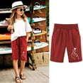 thumbnail image 1 of Toddler Kids Girls Casual Bermuda Shorts Drawstring Elastic Waistband Beach Shorts 3-13 Years, 1 of 4