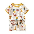 thumbnail image 1 of Toddler Kids Girls Clothing Sets Summer Sunflower T Shirt Tops Chiffon Ruched Loose Casual Pants Outfits Children Clothes Comfort Dailywear For Child Gibobby(3-6 Months,Yellow), 1 of 3
