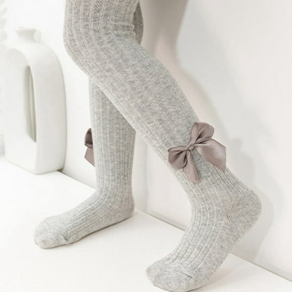 Toddler Kids Girls Cotton Bow Leggings Tights Knitted Pantyhose Stretchy Full Length Pants for Baby 6 Months -10 Years