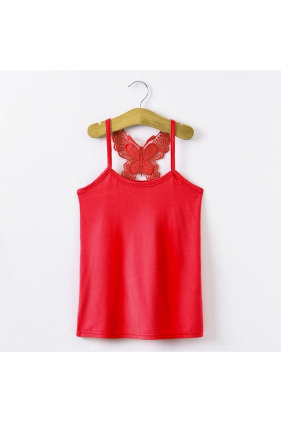 Toddler Kids Girls Dance Tank Top Racerback Crop Solid Back Sleeveless Sports Ballet Gymnastics Dancewear